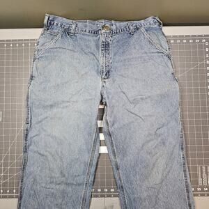 Carhartt Jeans Mens 36x32 Grunge Straight Relaxed Fit Blue Workwear Biker Y2K
